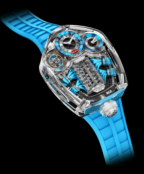 (image for) Jacob & Co. bugatti tourbillon sapphire crystal CLEAR / BLUE BU310.80.AA.UA.ABRUA Replica Watch